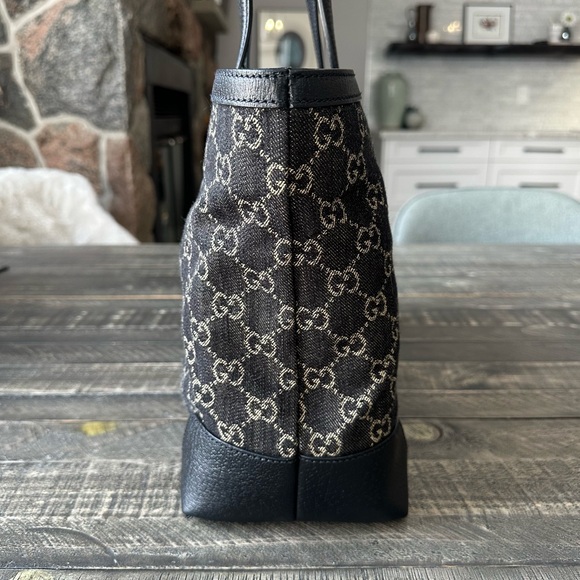 Gucci Black Denim GG Ophidia Tote - Picture 4 of 12